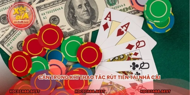 Cẩn trọng khi thao tác rút tiền tại nhà cái